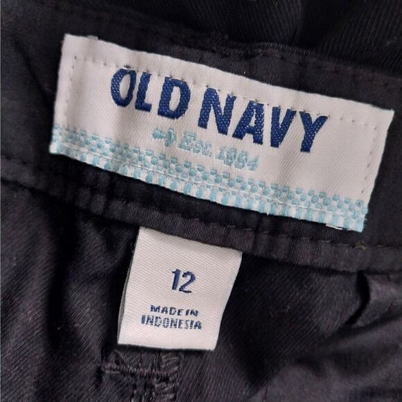 OLD NAVY! BLACK COTTON W/STRETCH CROPPED LENGTH, CUFFED PANTS, SLACKS! SZ 12 - Picture 8 of 11